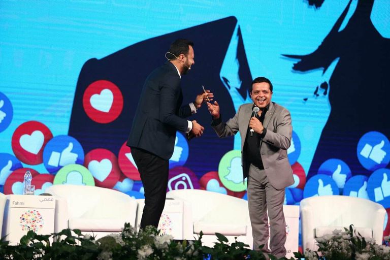 محمد هنيدي خلال مشاركته في المنتدى