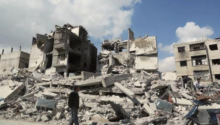 جانب من الدمار الذي خلّفه قصف الغوطة الشرقية