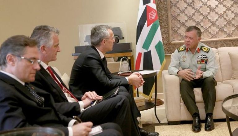 ملك الأردن يستقبل أمين عام حلف الناتو
