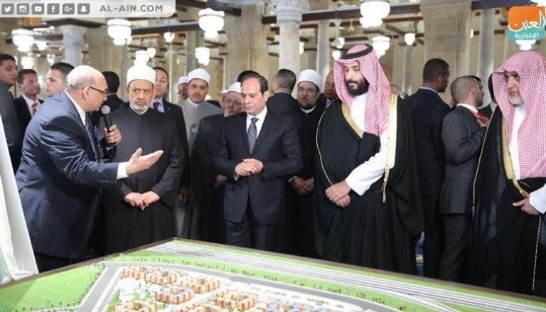 الأمير محمد بن سلمان والرئيس السيسي وشيخ الأزهر