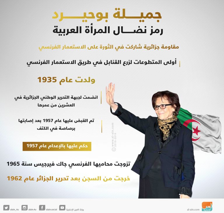 جميلة بوحيرد رمز نضال المرأة العربية