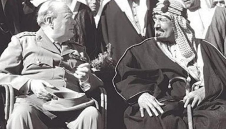 لقاء الملك عبد العزيز وتشرشل بمصر