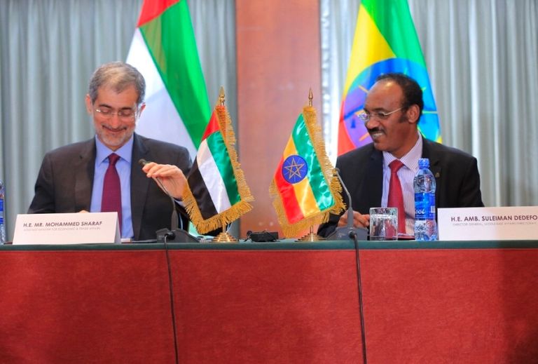 لقاء سابق بين الشيخ عبدالله بن زايد آل نهيان ووزير خارجية إثيوبيا