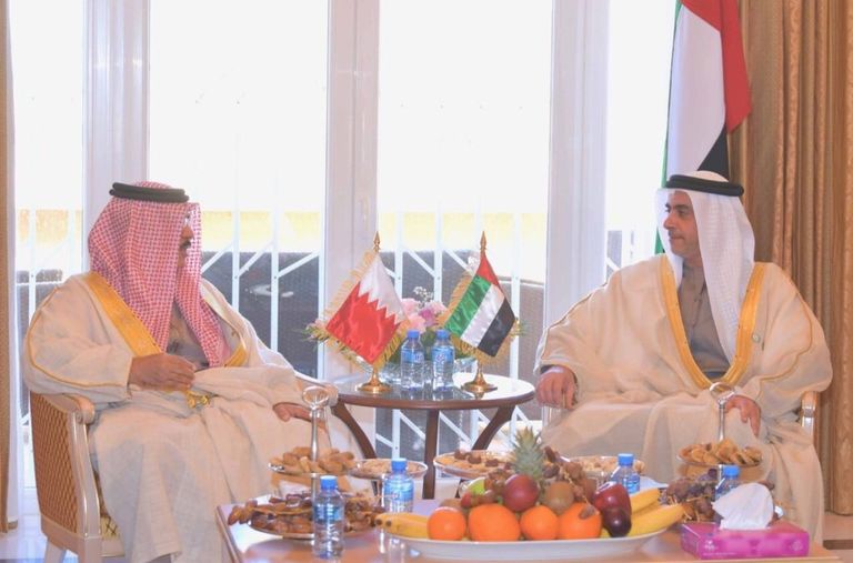 الفريق الشيخ سيف بن زايد آل نهيان مع وزير الداخلية البحريني الفريق الشيخ سيف بن زايد آل نهيان نائب رئيس مجلس الوزراء وزير الداخلية