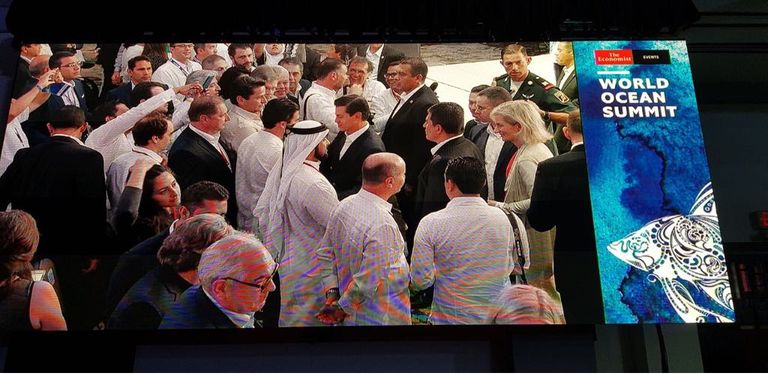 الرئيس المكسيكي مع الوفد الإماراتي رئيس المكسيك خلال كلمته في القمة