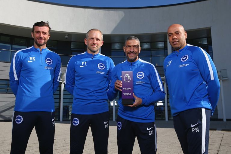 كريس هيوتن مدرب برايتون يتوج بجائزة مدرب شهر فبرير بالبريمييرليج محمد صلاح لاعب شهر فبراير في البريمييرليج