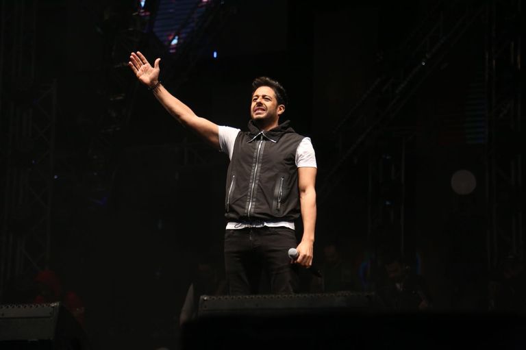 محمد حماقي خلال الحفل