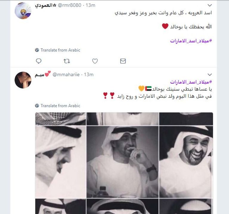 المغردون العرب يحتفون بعيد ميلاد الشيخ محمد بن زايد