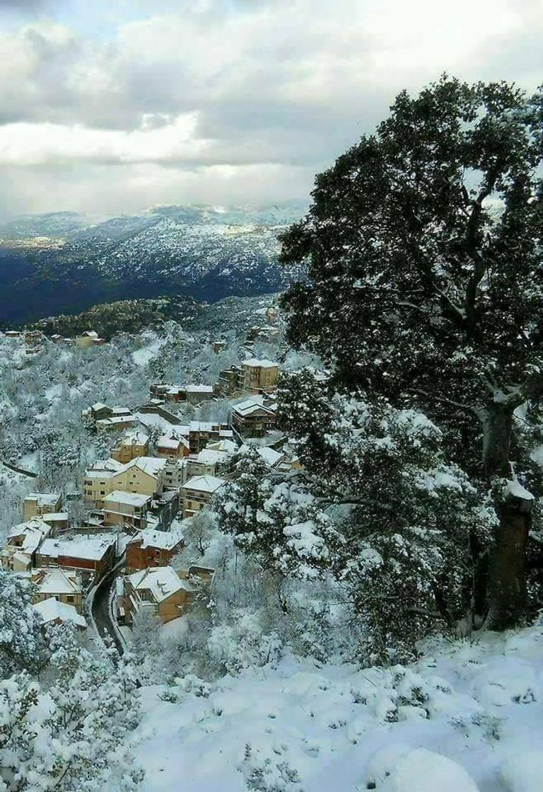 الثلوج على قرية بوزقان الجزائرية نساء القرية الجزائرية خلال المباراة