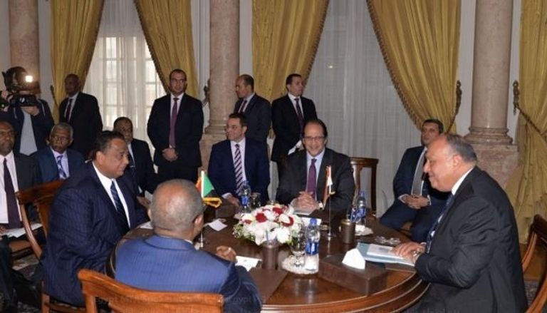 جانب من اجتماع اللجنة الرباعية بين مصر والسودان - أرشيفية سد النهضة الإثيوبي - أرشيفية