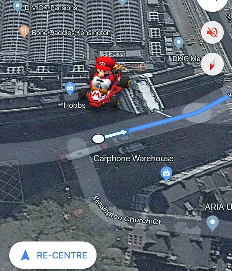 شخصية ماريو بخرائط جوجل