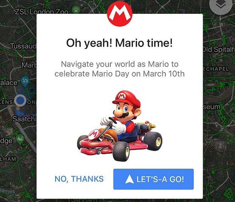 شخصية ماريو بخرائط جوجل