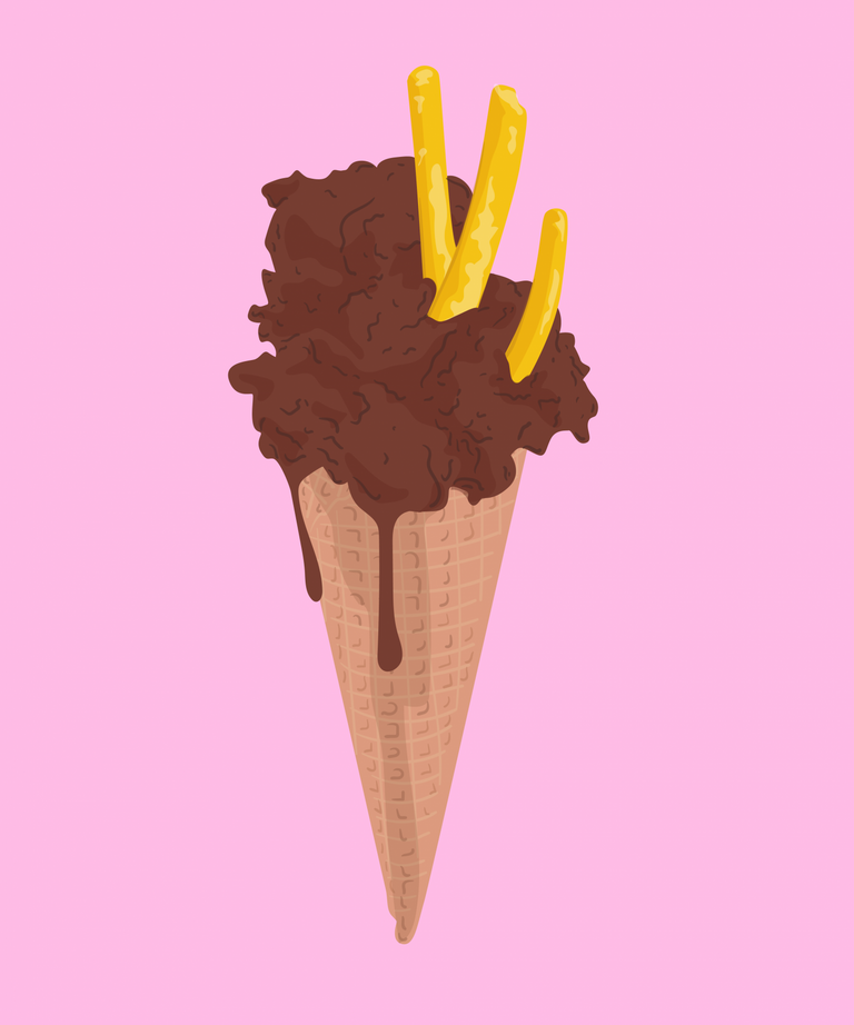 أيس كريم بالبطاطس المقلية