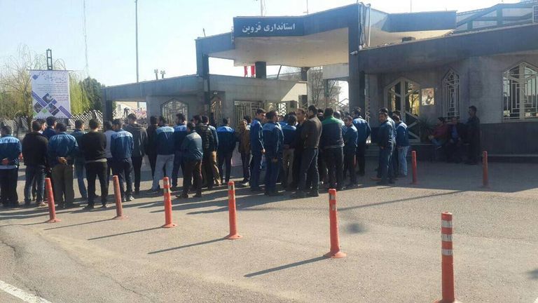 جانب من الاحتجاجات العمالية في إيران