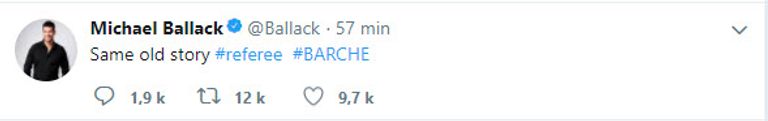 تغريدة بالاك بالاك في مواجهة برشلونة عام 2009
