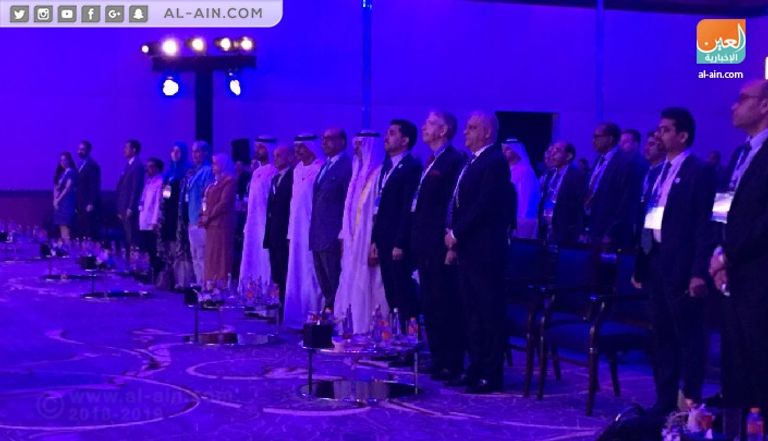 الشيخ نهيان بن مبارك آل نهيان وزير التسامح الإماراتي يلقي كلمة في المؤتمر