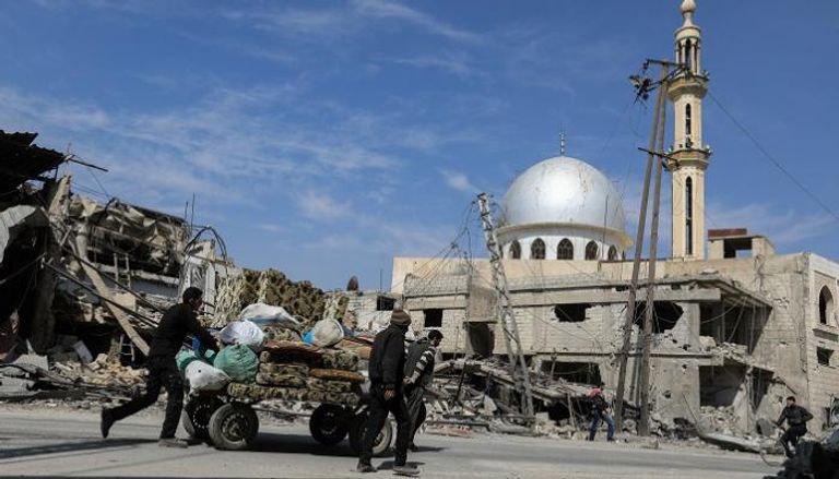 جانب من الدمار الذي خلّفه القصف على الغوطة الشرقية