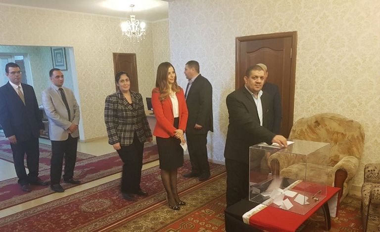 جانب من تصويت المصريين في كازاخستان مصريون أمام السفارة المصرية بألمانيا