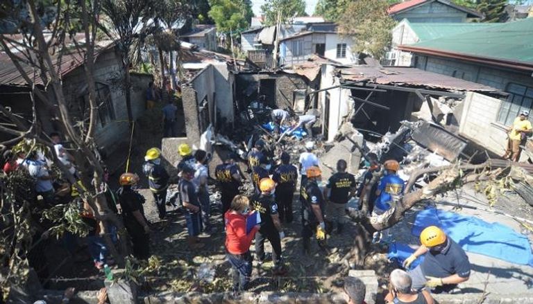 موقع سقوط الطائرة في العاصمة الفلبينية