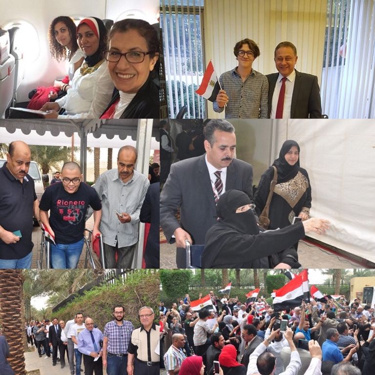 المصريون بالخارج يصوتون بانتخابات الرئاسة وزيرة شؤون المصريين بالخارج نبيلة مكرم