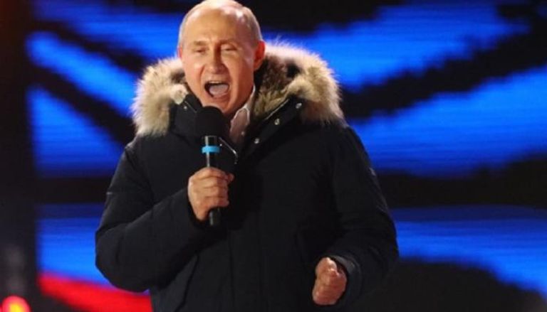 بوتين أثناء كلمته عقب إعلان فوزه بولاية رئاسية رابعة- رويترز