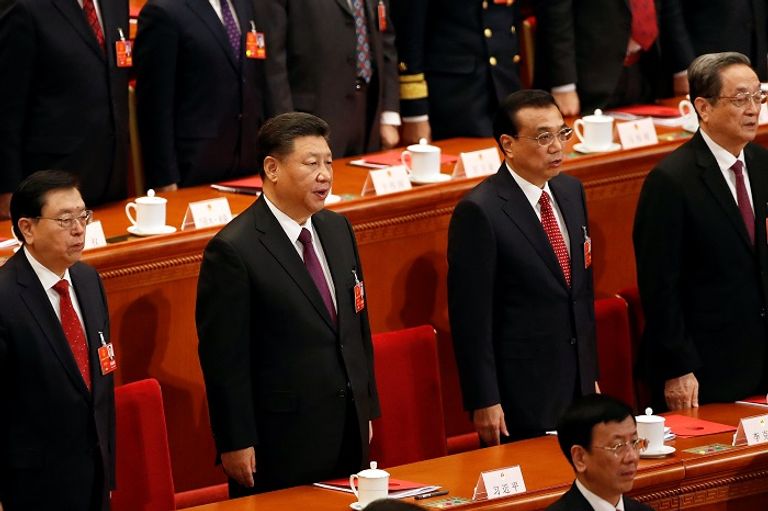 الجلسة الختامية للبرلمان الصيني شهدت أقوى تهديد لتايوان - رويترز الرئيس الصيني خلال الجلسة الختامية للبرلمان - رويترز