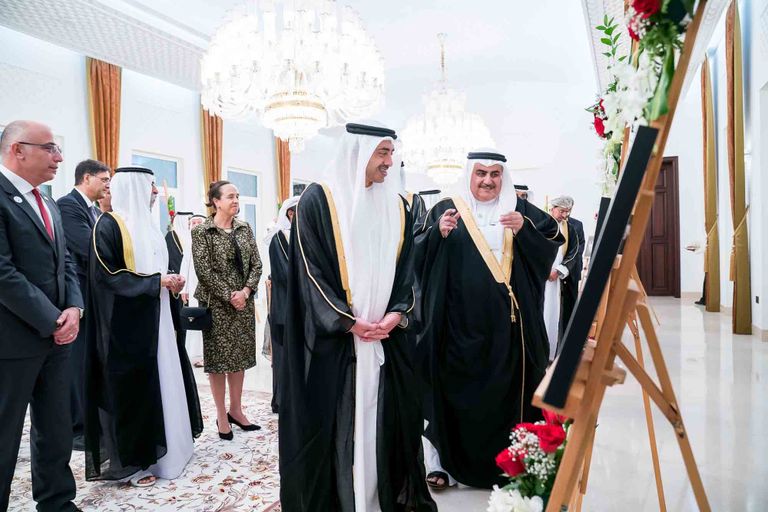 الشيخ عبدالله بن زايد آل نهيان والشيخ خالد بن أحمد آل خليفة