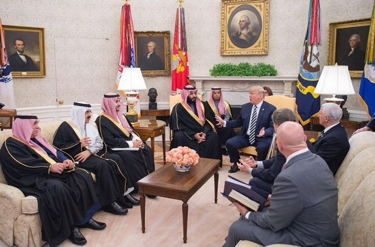 لقاء الرئيس الأمريكي وولي العهد السعودي 