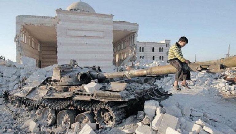آثار الدمار في مدينة حلب السورية