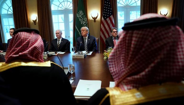 الوفدان السعودي والأمريكي في اجتماعات البيت الأبيض (رويترز)