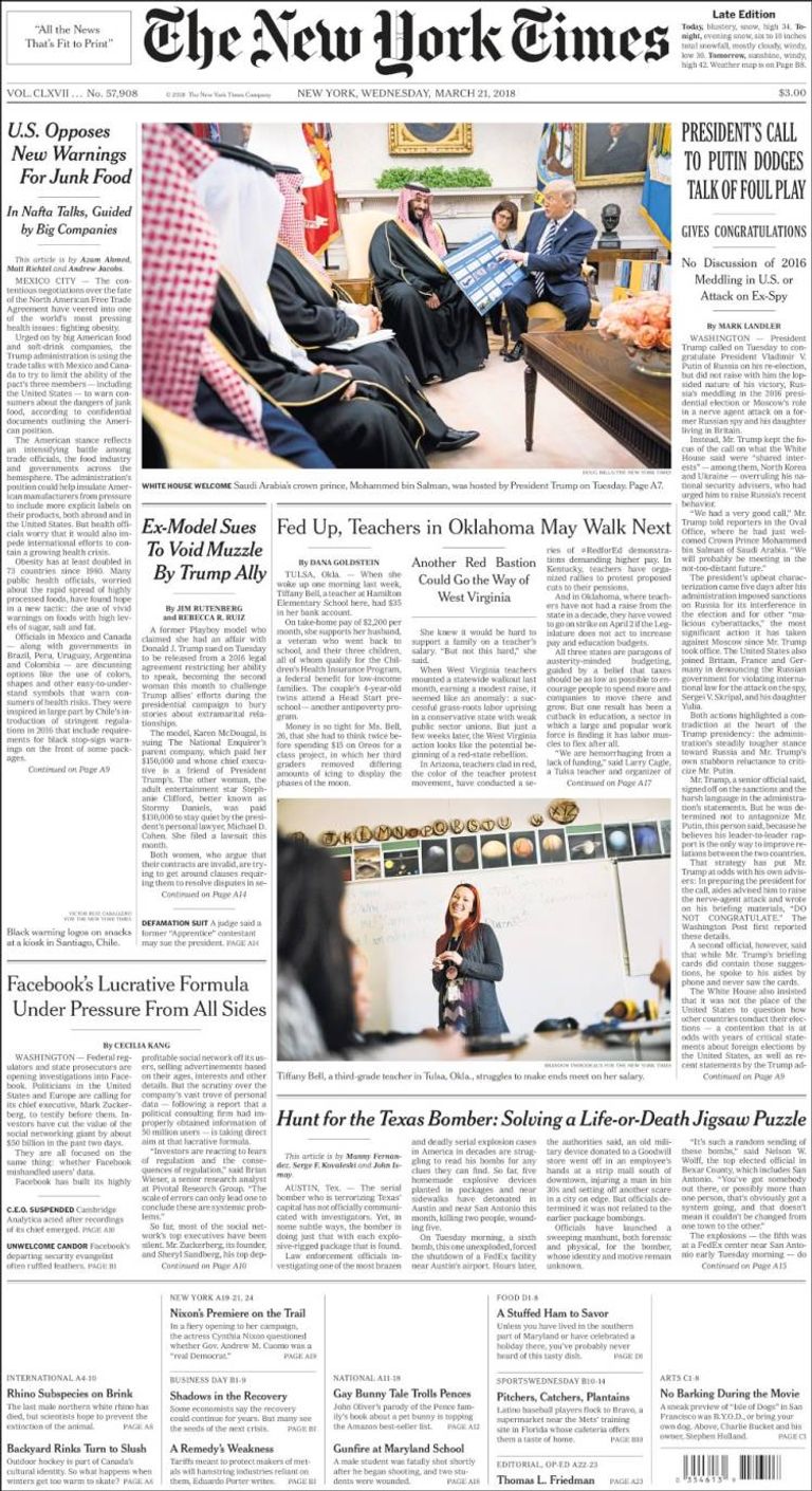 خبر الصحيفة الإعلام الأمريكي احتفى بنتائج الزيارة