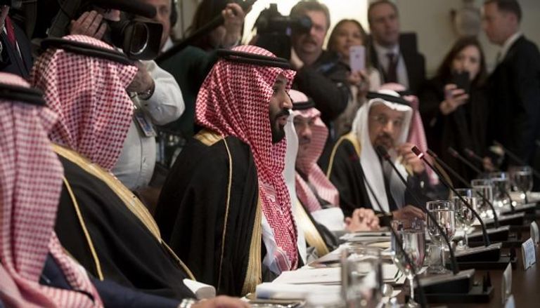 جانب من لقاء ولي العهد السعودي بالرئيس الأمريكي