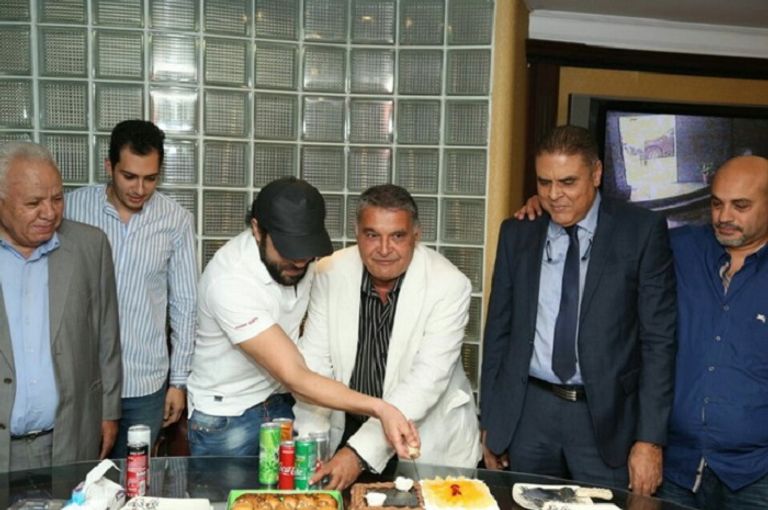 المنتج محسن جابر وتامر عاشور وهشام الجزار ومحمد جابر وإبراهيم الحسيني والمستشار سامح المنياوي