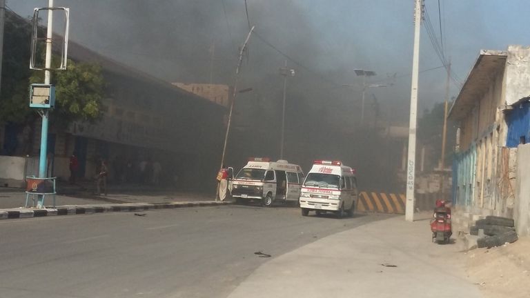 صورة من الانفجار فى العاصمة الصومالية مقديشو