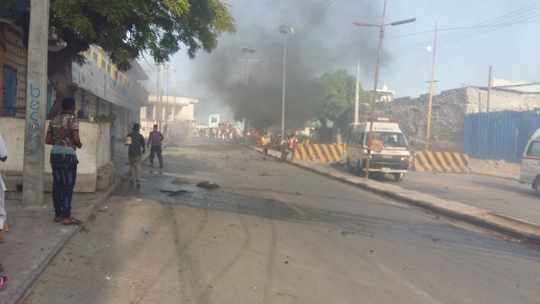 صورة من الانفجار فى العاصمة الصومالية مقديشو