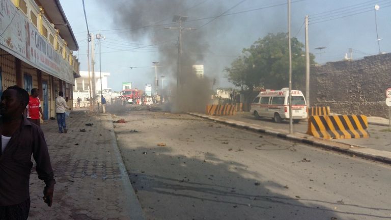 صورة من الانفجار فى العاصمة الصومالية مقديشو