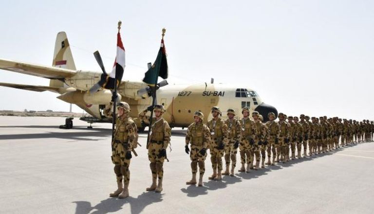 عناصر من القوات المصرية المشاركة في تدريب "درع الخليج 1"