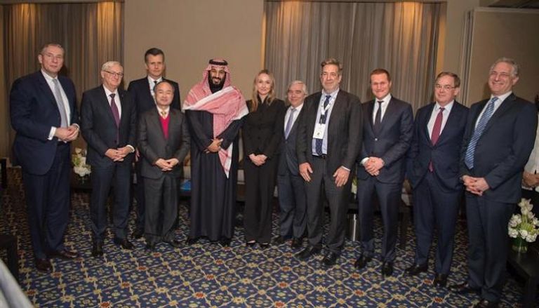 ولي العهد السعودي خلال لقاء جمع رؤساء شركات عالمية بنيويورك