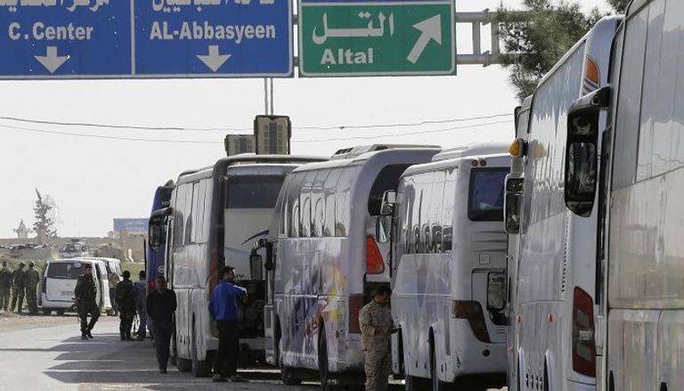 حافلات نقل المدنيين من الغوطة الشرقية - أرشيفية