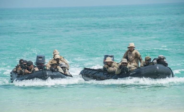 جانب من تمرين درع الخليج المشترك