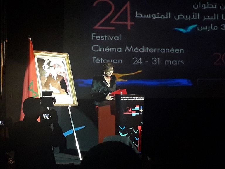 منة شلبي أثناء ندوة تطوان