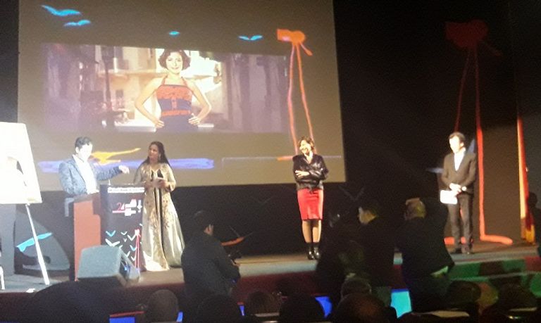 منة شلبي أثناء ندوة تطوان