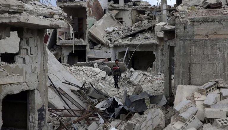 مظاهر التدمير نتيجة القصف المتبادل في دوما بالغوطة
