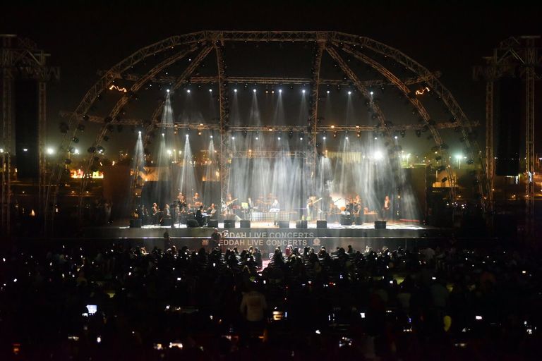 صابر الرباعي ووائل جسار في حفل بجدة