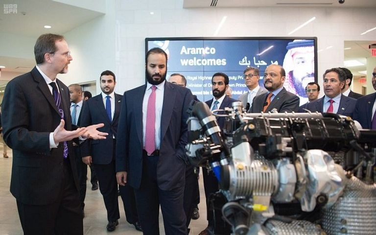 ولي العهد خلال زيارته لمقر أرامكو للأبحاث في مدينة هيوستن ولي العهد يشهد توقيع مذكرات التفاهم لإطلاق مشروع شركة موتيفا