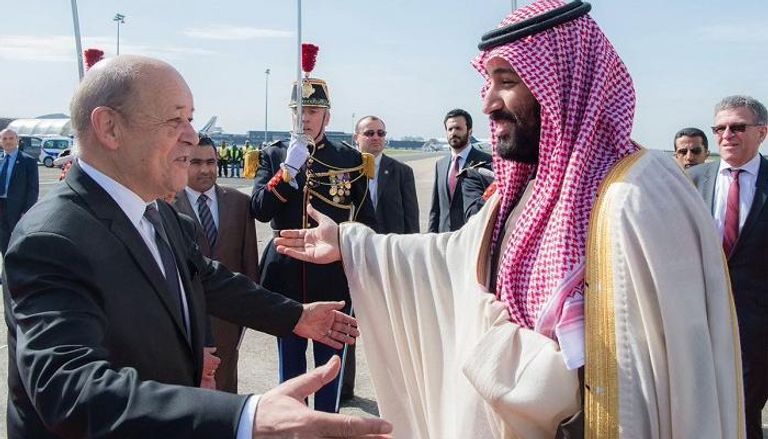  وزير خارجية فرنسا جان إيف لودريان يستقبل الأمير محمد بن سلمان بباريس