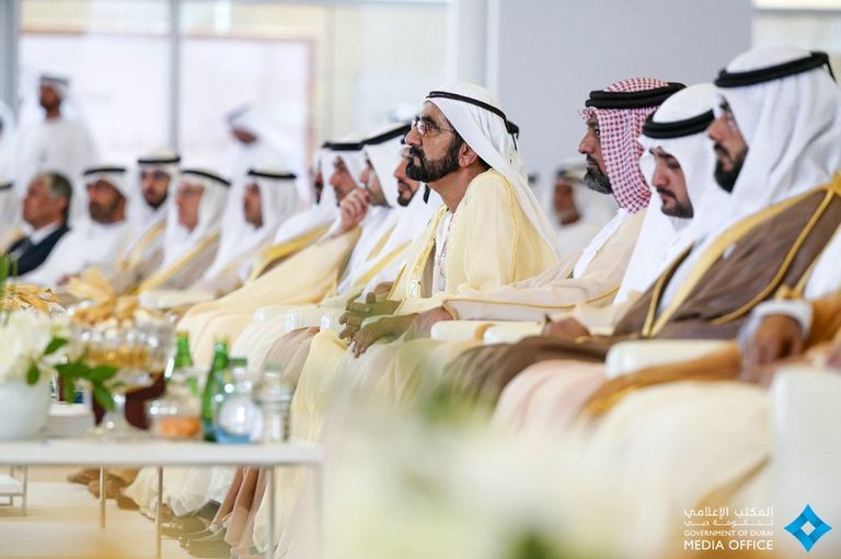 الشيخ محمد بن راشد آل مكتوم والحضور خلال حفل التخريج