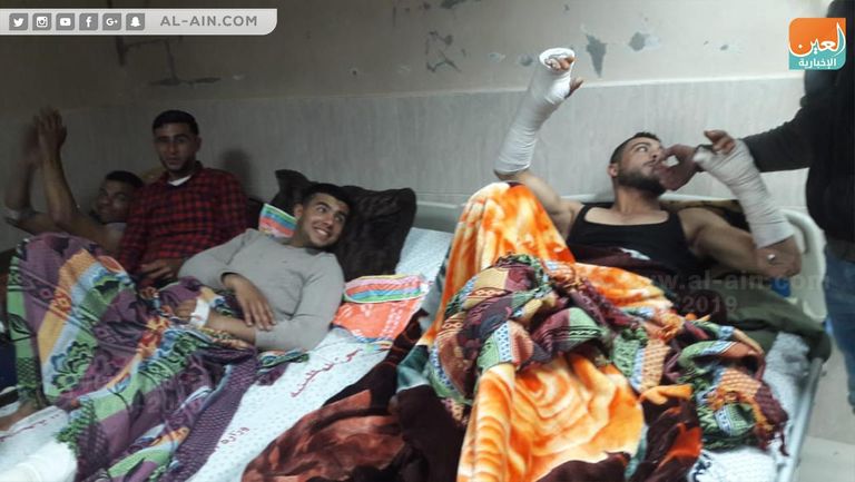 ماهر وأحمد وسامر مصابو جمعة العودة في غزة