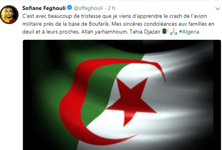 تدوينة سفيان فيغولي تنكيس العلم الجزائري