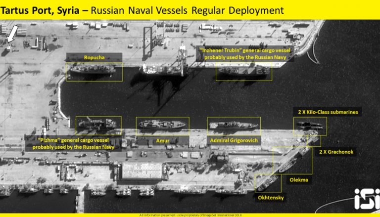 صور منشورة عن أماكن السفن الروسية أمام الميناء